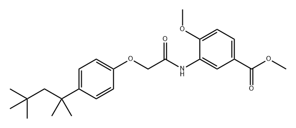 Benzoic acid, 4-methoxy-3-[[2-[4-(1,1,3,3-tetramethylbutyl)phenoxy]acetyl]amino]-, methyl ester Structure