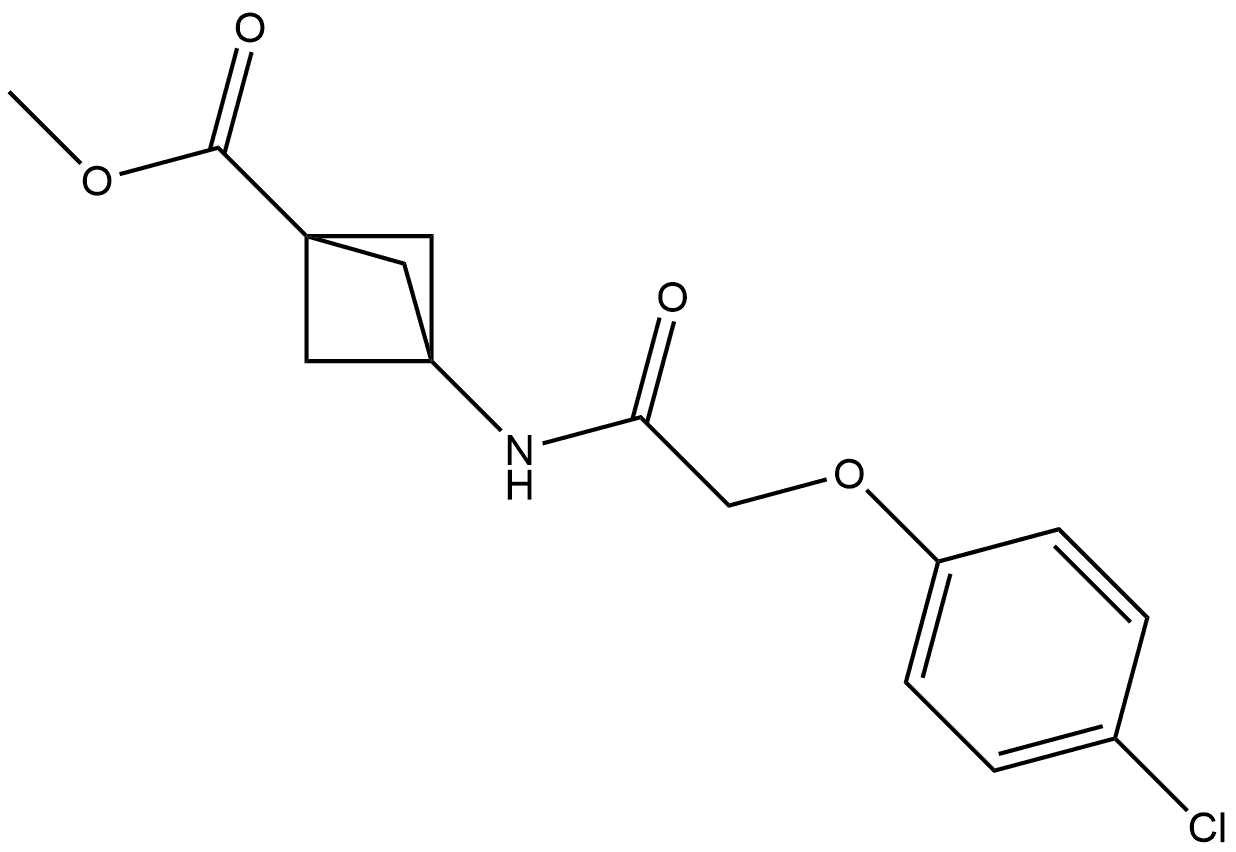 methyl 3-(2-(4-chlorophenoxy)acetamido)bicyclo[1.1.1]pentane-1-carboxylate Structure