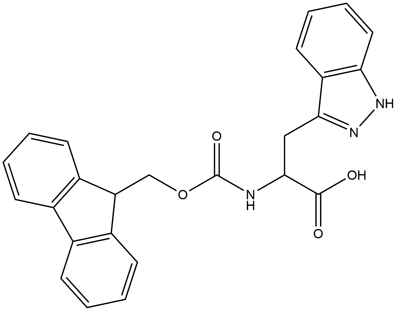 1H-Indazole-3-propanoic acid, α-[[(9H-fluoren-9-ylmethoxy)carbonyl]amino]- Structure