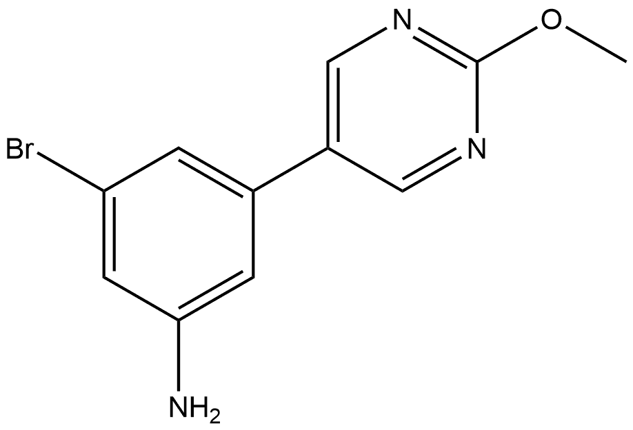 3-Bromo-5-(2-methoxy-5-pyrimidinyl)benzenamine Structure