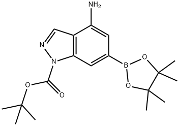 1H-Indazole-1-carboxylic acid, 4-amino-6-(4,4,5,5-tetramethyl-1,3,2-dioxaborolan-2-yl)-, 1,1-dimethylethyl ester Structure