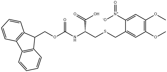 L-Cysteine, S-[(4,5-dimethoxy-2-nitrophenyl)methyl]-N-[(9H-fluoren-9-ylmethoxy)carbonyl]- Structure