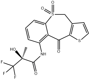 Propanamide, N-(4,10-dihydro-5,5-dioxido-10-oxothieno[3,2-c][1]benzothiepin-9-yl)-3,3,3-trifluoro-2-hydroxy-2-methyl-, (2S)- Structure