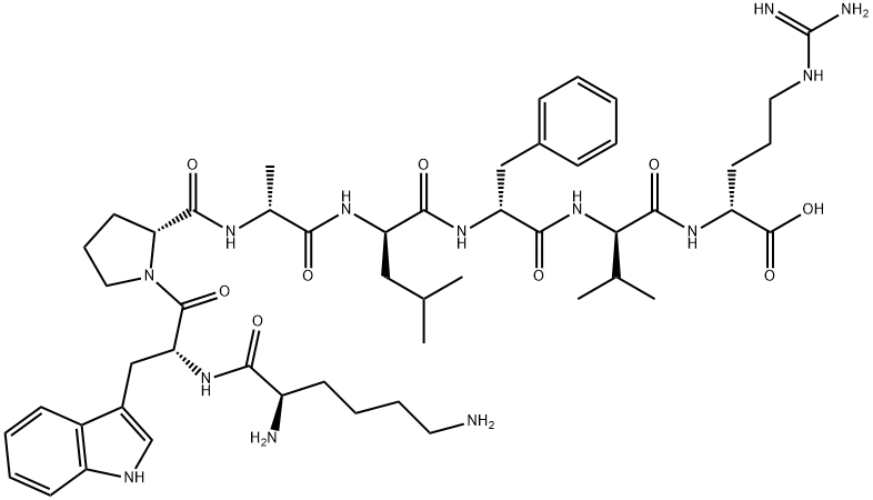 D-Arginine, D-lysyl-D-tryptophyl-D-prolyl-D-alanyl-D-leucyl-D-phenylalanyl-D-valyl- Structure
