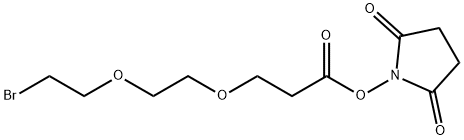 Propanoic acid, 3-[2-(2-bromoethoxy)ethoxy]-, 2,5-dioxo-1-pyrrolidinyl ester Structure