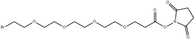 Propanoic acid, 3-[2-[2-[2-(2-bromoethoxy)ethoxy]ethoxy]ethoxy]-, 2,5-dioxo-1-pyrrolidinyl ester Structure