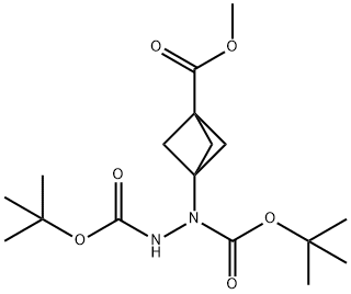 1,2-Hydrazinedicarboxylic acid, 1-[3-(methoxycarbonyl)bicyclo[1.1.1]pent-1-yl]-, 1,2-bis(1,1-dimethylethyl) ester Structure