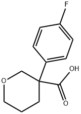 2H-Pyran-3-carboxylic acid, 3-(4-fluorophenyl)tetrahydro- Structure