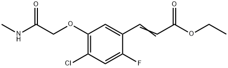 2-Propenoic acid, 3-[4-chloro-2-fluoro-5-[2-(methylamino)-2-oxoethoxy]phenyl]-, ethyl ester 구조식 이미지