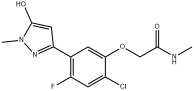 Acetamide, 2-[2-chloro-4-fluoro-5-(5-hydroxy-1-methyl-1H-pyrazol-3-yl)phenoxy]-N-methyl- Structure