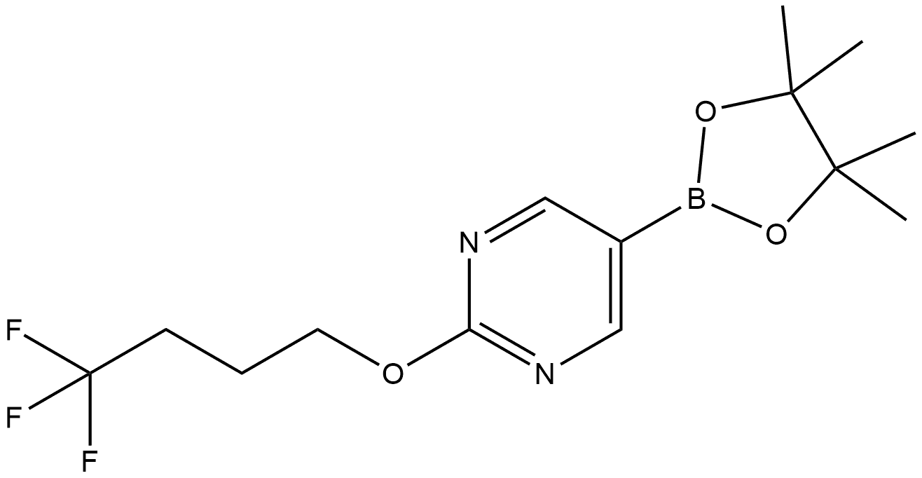 Pyrimidine, 5-(4,4,5,5-tetramethyl-1,3,2-dioxaborolan-2-yl)-2-(4,4,4-trifluor... Structure