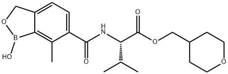 L-Valine, N-[(1,3-dihydro-1-hydroxy-7-methyl-2,1-benzoxaborol-6-yl)carbonyl]-, (tetrahydro-2H-pyran-4-yl)methyl ester Structure