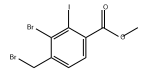 Benzoic acid, 3-bromo-4-(bromomethyl)-2-iodo-, methyl ester 구조식 이미지