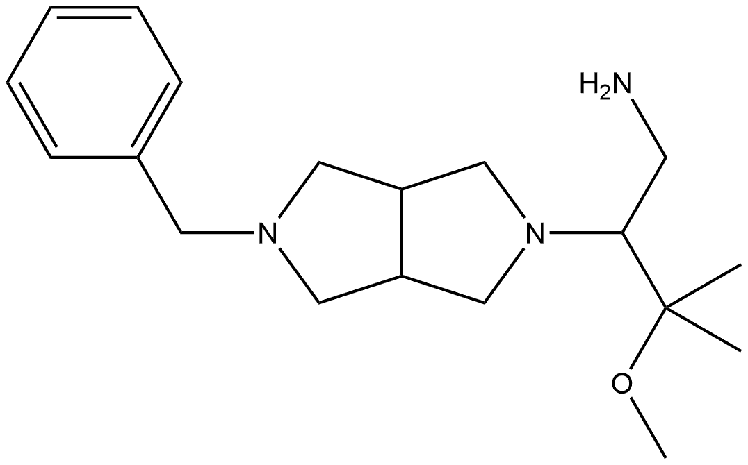 2-{5-benzyl-octahydropyrrolo[3,4-c]pyrrol-2-yl}-3-methoxy-3-methylbutan-1-amine 구조식 이미지