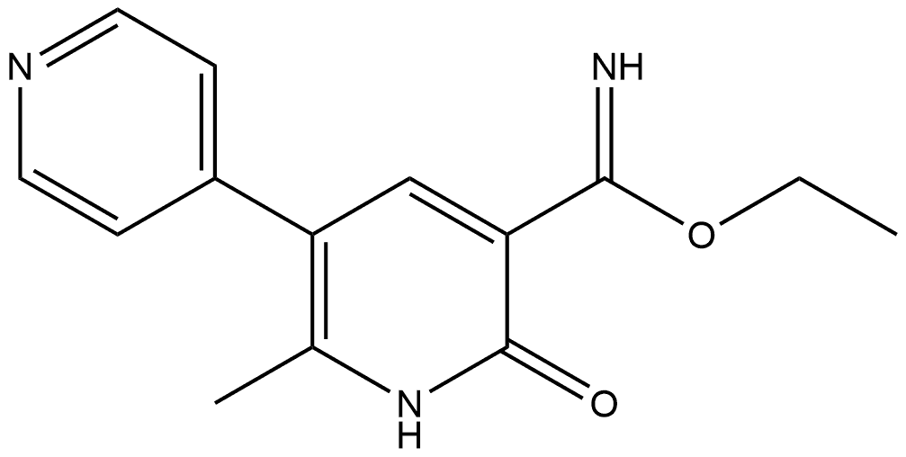 Ethyl 1,6-dihydro-2-methyl-6-oxo[3,4′-bipyridine]-5-carboximidate Structure