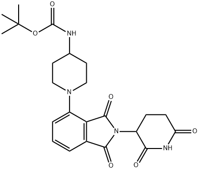Carbamic acid, N-[1-[2-(2,6-dioxo-3-piperidinyl)-2,3-dihydro-1,3-dioxo-1H-isoindol-4-yl]-4-piperidinyl]-, 1,1-dimethylethyl ester Structure