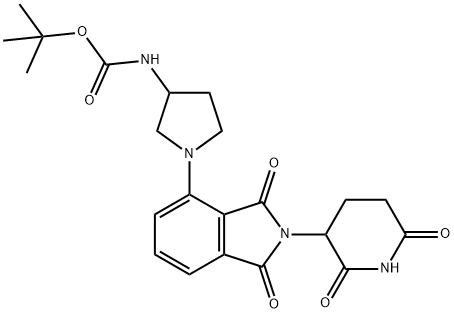 Carbamic acid, N-[1-[2-(2,6-dioxo-3-piperidinyl)-2,3-dihydro-1,3-dioxo-1H-isoindol-4-yl]-3-pyrrolidinyl]-, 1,1-dimethylethyl ester Structure