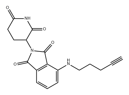 1H-Isoindole-1,3(2H)-dione, 2-(2,6-dioxo-3-piperidinyl)-4-(4-pentyn-1-ylamino)- 구조식 이미지