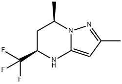 rac-(5R,7R)-2,7-dimethyl-5-(trifluoromethyl)-4H,5H,6H,7H-pyrazolo[1,5-a]pyrimidine, cis Structure