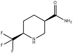 rac-(3R,6R)-6-(trifluoromethyl)piperidine-3-carboxamide, cis Structure