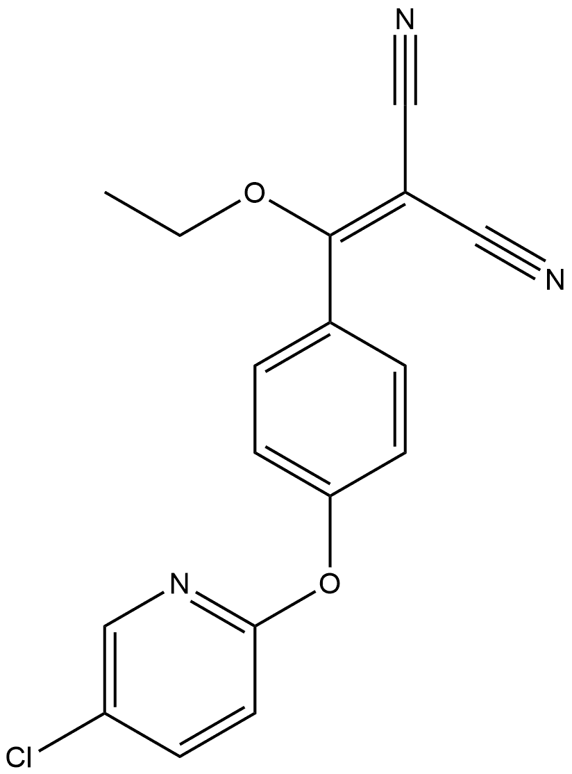 Propanedinitrile, 2-[[4-[(5-chloro-2-pyridinyl)oxy]phenyl]ethoxymethylene]- 구조식 이미지