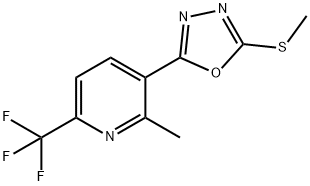 Pyridine, 2-methyl-3-[5-(methylthio)-1,3,4-oxadiazol-2-yl]-6-(trifluoromethyl)- Structure