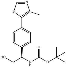 Carbamic acid, N-[(1R)-2-hydroxy-1-[4-(4-methyl-5-thiazolyl)phenyl]ethyl]-, 1,1-dimethylethyl ester Structure