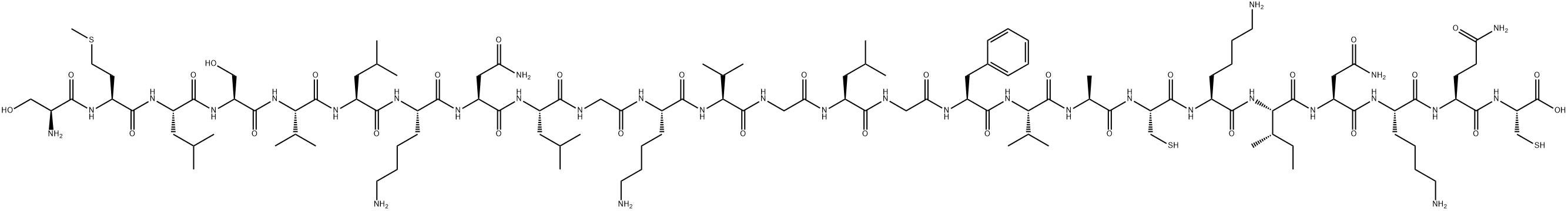 L-Cysteine, L-seryl-L-methionyl-L-leucyl-L-seryl-L-valyl-L-leucyl-L-lysyl-L-asparaginyl-L-leucylglycyl-L-lysyl-L-valylglycyl-L-leucylglycyl-L-phenylalanyl-L-valyl-L-alanyl-L-cysteinyl-L-lysyl-L-isoleucyl-L-asparaginyl-L-lysyl-L-glutaminyl- Structure