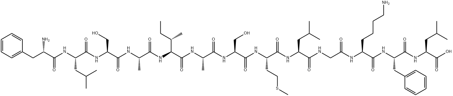 L-Leucine, L-phenylalanyl-L-leucyl-L-seryl-L-alanyl-L-isoleucyl-L-alanyl-L-seryl-L-methionyl-L-leucylglycyl-L-lysyl-L-phenylalanyl- Structure