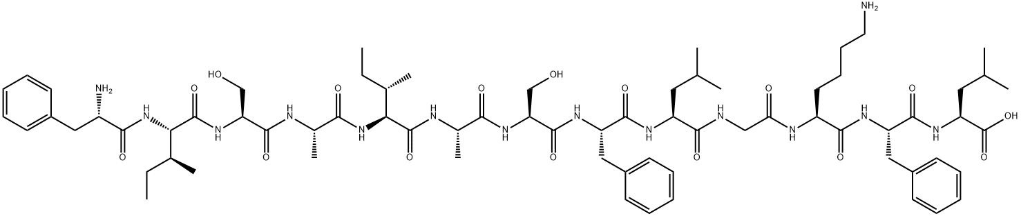 L-Leucine, L-phenylalanyl-L-isoleucyl-L-seryl-L-alanyl-L-isoleucyl-L-alanyl-L-seryl-L-phenylalanyl-L-leucylglycyl-L-lysyl-L-phenylalanyl- Structure