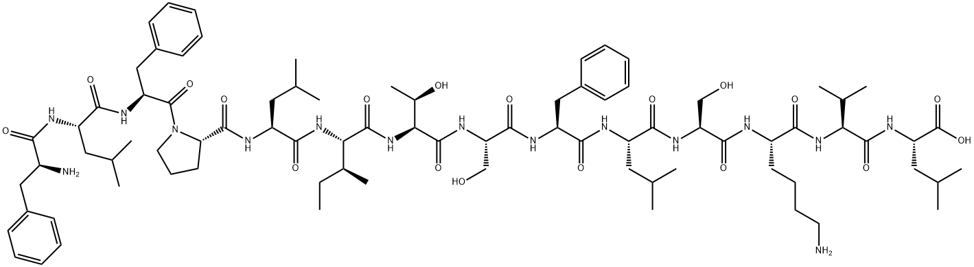 L-Leucine, L-phenylalanyl-L-leucyl-L-phenylalanyl-L-prolyl-L-leucyl-L-isoleucyl-L-threonyl-L-seryl-L-phenylalanyl-L-leucyl-L-seryl-L-lysyl-L-valyl- Structure