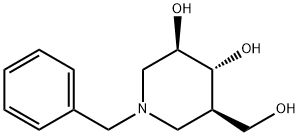 3,4-Piperidinediol, 5-(hydroxymethyl)-1-(phenylmethyl)-, (3R,4R,5R)- Structure