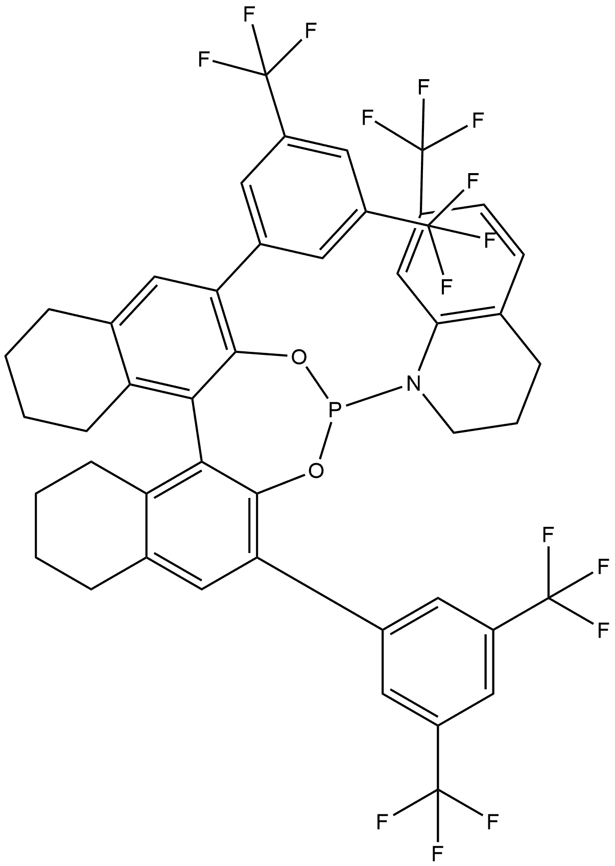 Quinoline, 1-[(11bR)-2,6-bis[3,5-bis(trifluoromethyl)phenyl]-8,9,10,11,12,13,14,15-octahydrodinaphtho[2,1-d:1',2'-f][1,3,2]dioxaphosphepin-4-yl]-1,2,3,4-tetrahydro-7-(trifluoromethyl)- Structure