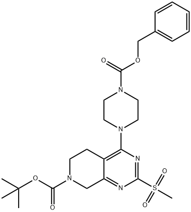 1,1-Dimethylethyl 5,8-dihydro-2-(methylsulfonyl)-4-[4-[(phenylmethoxy)carbonyl]-1-piperazinyl]pyrido[3,4-d]pyrimidine-7(6H)-carboxylate Structure