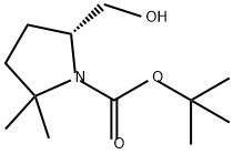 1-Pyrrolidinecarboxylic acid, 5-(hydroxymethyl)-2,2-dimethyl-, 1,1-dimethylethyl ester, (5R)- 구조식 이미지
