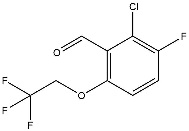 2-Chloro-3-fluoro-6-(2,2,2-trifluoroethoxy)benzaldehyde Structure