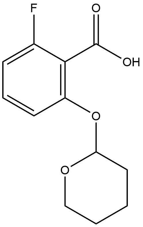 2-Fluoro-6-[(tetrahydro-2H-pyran-2-yl)oxy]benzoic acid 구조식 이미지