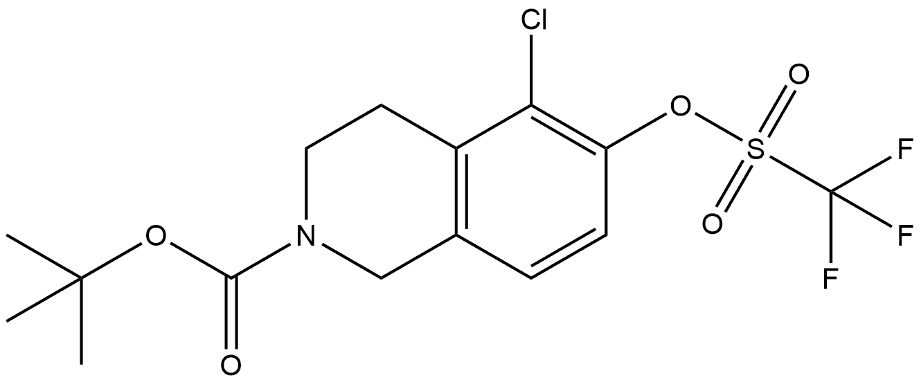 tert-butyl-5-chloro-6-(((trifluoromethyl)sulfonyl)oxy)-3,4-dihydroisoquinoline-2(1H)-carboxylate Structure