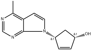 (1S.4R)-4-(4-methyl-7H-pyrrolo[2.3-d]pyrimidin-7-yl)cyclopent-2-enol Structure