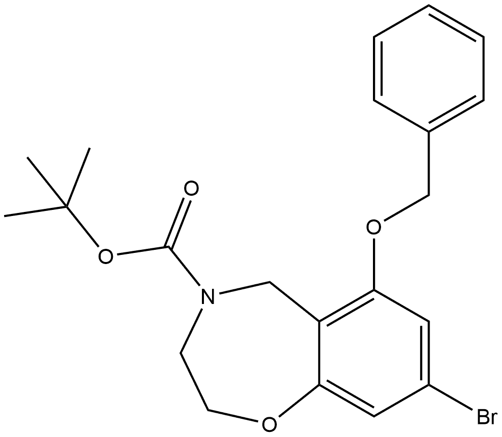 tert-butyl 6-(benzyloxy)-8-bromo-2,3,4,5-tetrahydro-1,4-benzoxazepine-4-carboxylate Structure