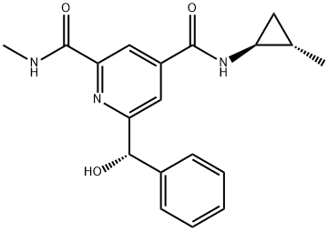 2,4-Pyridinedicarboxamide, 6-[(S)-hydroxyphenylmethyl]-N2-methyl-N4-[(1S,2S)-2-methylcyclopropyl]- 구조식 이미지