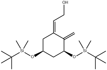 Ethanol, 2-[(3S,5S)-3,5-bis[[(1,1-dimethylethyl)dimethylsilyl]oxy]-2-methylenecyclohexylidene]-, (2Z)- Structure