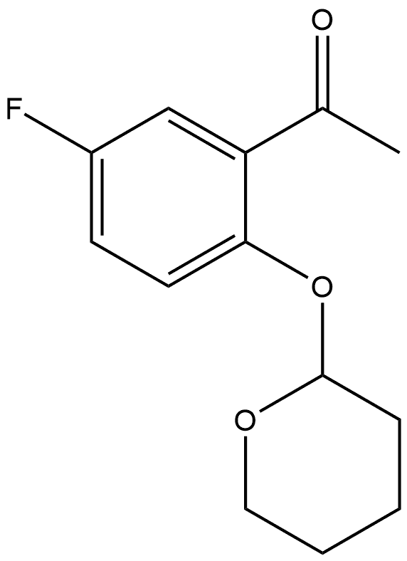 1-[5-Fluoro-2-[(tetrahydro-2H-pyran-2-yl)oxy]phenyl]ethanone Structure