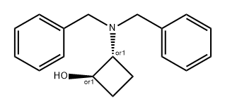 Cyclobutanol, 2-[bis(phenylmethyl)amino]-, (1R,2R)-rel- Structure