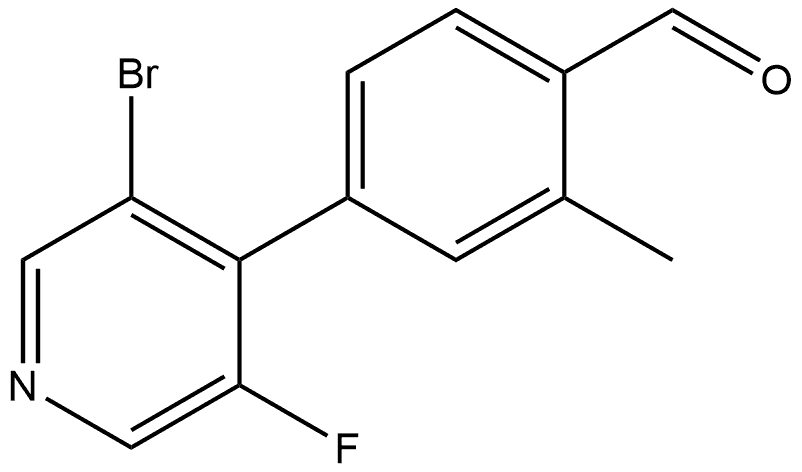 4-(3-Bromo-5-fluoro-4-pyridinyl)-2-methylbenzaldehyde Structure