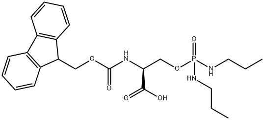 L-Serine, N-[(9H-fluoren-9-ylmethoxy)carbonyl]-, N,N'-dipropylphosphorodiamidate (ester) (9CI) 구조식 이미지