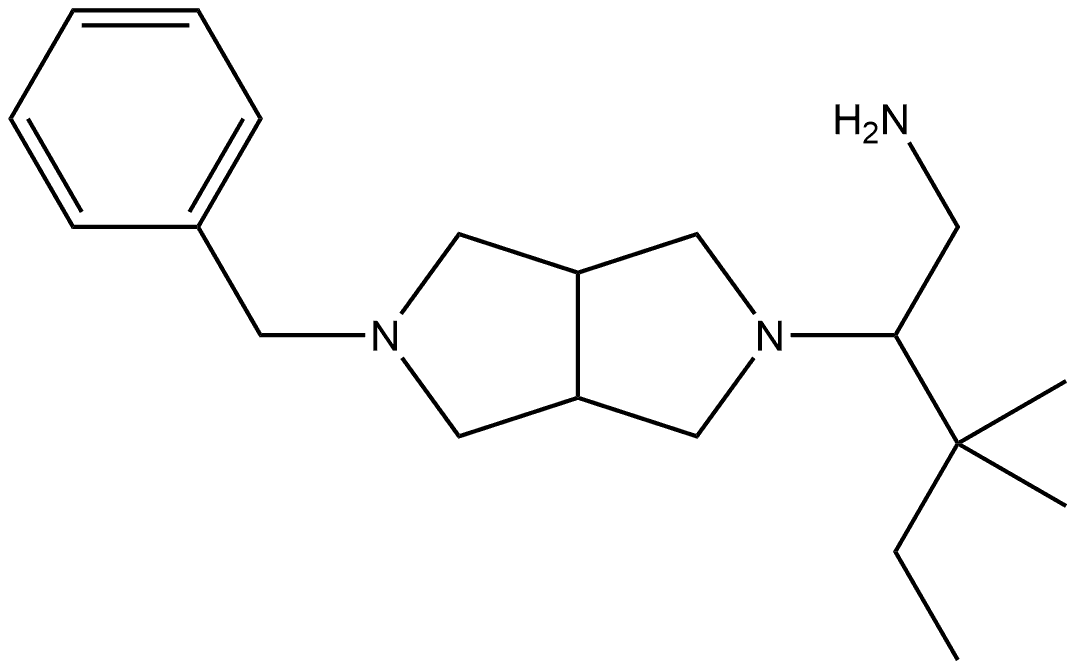 2-{5-benzyl-octahydropyrrolo[3,4-c]pyrrol-2-yl}-3,3-dimethylpentan-1-amine Structure