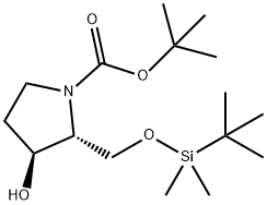 1-Pyrrolidinecarboxylic acid, 2-[[[(1,1-dimethylethyl)dimethylsilyl]oxy]methyl]-3-hydroxy-, 1,1-dimethylethyl ester, (2R,3S)- Structure