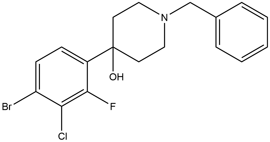 4-(4-Bromo-3-chloro-2-fluorophenyl)-1-(phenylmethyl)-4-piperidinol Structure