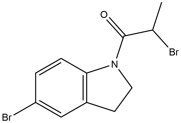 2-Bromo-1-(5-bromo-2,3-dihydro-1H-indol-1-yl)-1-propanone Structure